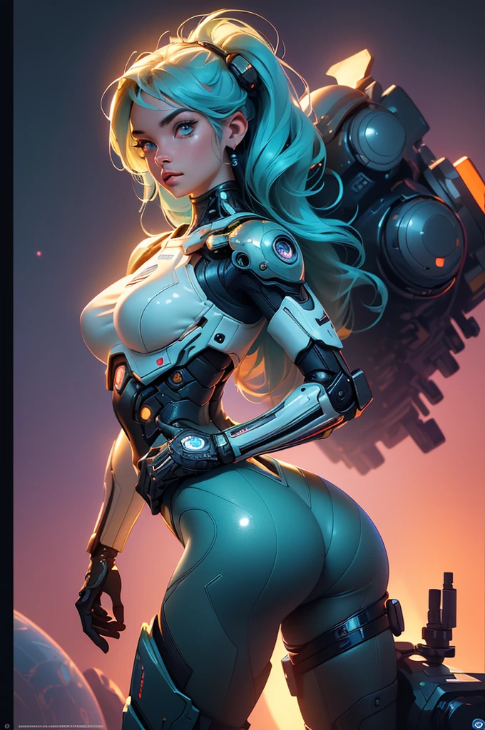 (ultra quality, 4k, 8k, high resolution, masterpiece: 1.2), ultra detailed, (realistic, photorealistic, photorealistic: 1.37) A beautiful young woman in a space suit, revealing her buttocks, on an alien planet, intricate cyborg cyberpunk futuristic sci-fi detailed portrait, hyperrealistic, 8k, dramatic lighting, cinematic, vibrant colors, glowing energy aura