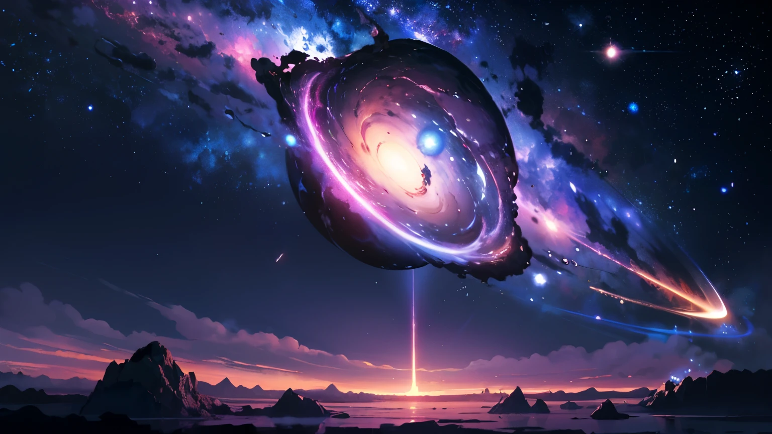 universe創造の端にいる神、masterpiece, 最high quality, high quality, Very detailed CG unity 8k wallpaper, Depth of written boundary, High resolution,,Realistic,Very detailed, Complex, High detail, universe, space, Milky Way, performer, planet, astronomy, universe, Celestial Bodiesの, nebula, Black Hole, solar system, universe線, Supernova, deep space, Celestial Bodies