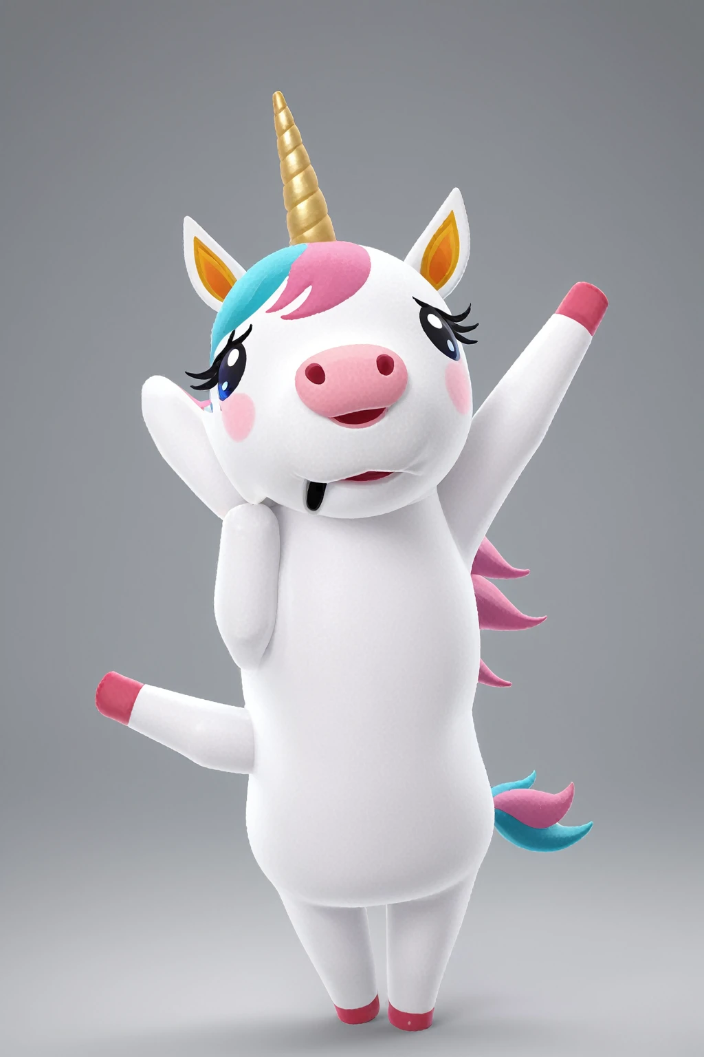 ACS Style,Cute unicorn close up,Simple Background,whole body,, (masterpiece, 最high quality, high quality, High resolution, Super detailed),