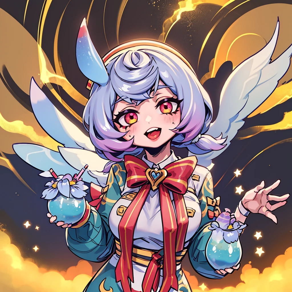forma , new, fly away, gazing at viewer, Breasts Out, ahegao