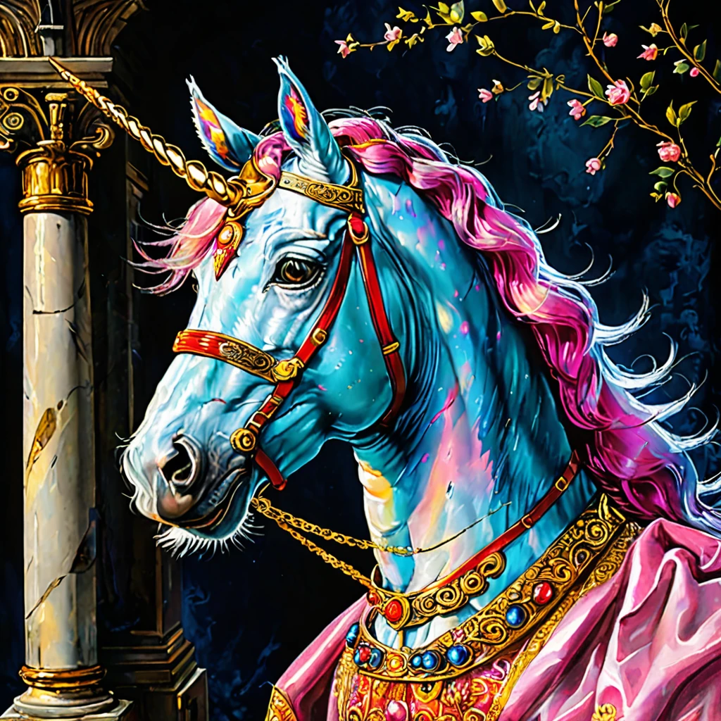 (best quality,4k,8k,highres,masterpiece:1.2),ultra-detailed,(realistic,photorealistic,photo-realistic:1.37),HDR,UHD,studio lighting,ultra-fine painting,sharp focus,physically-based rendering,extreme detail description,professional,vivid colors,bokeh, simplified illustration of a unicorn in the style of the Aberdeen Bestiary, graceful body, long flowing mane, single spiraled horn on forehead, peaceful setting, meadow or forest clearing