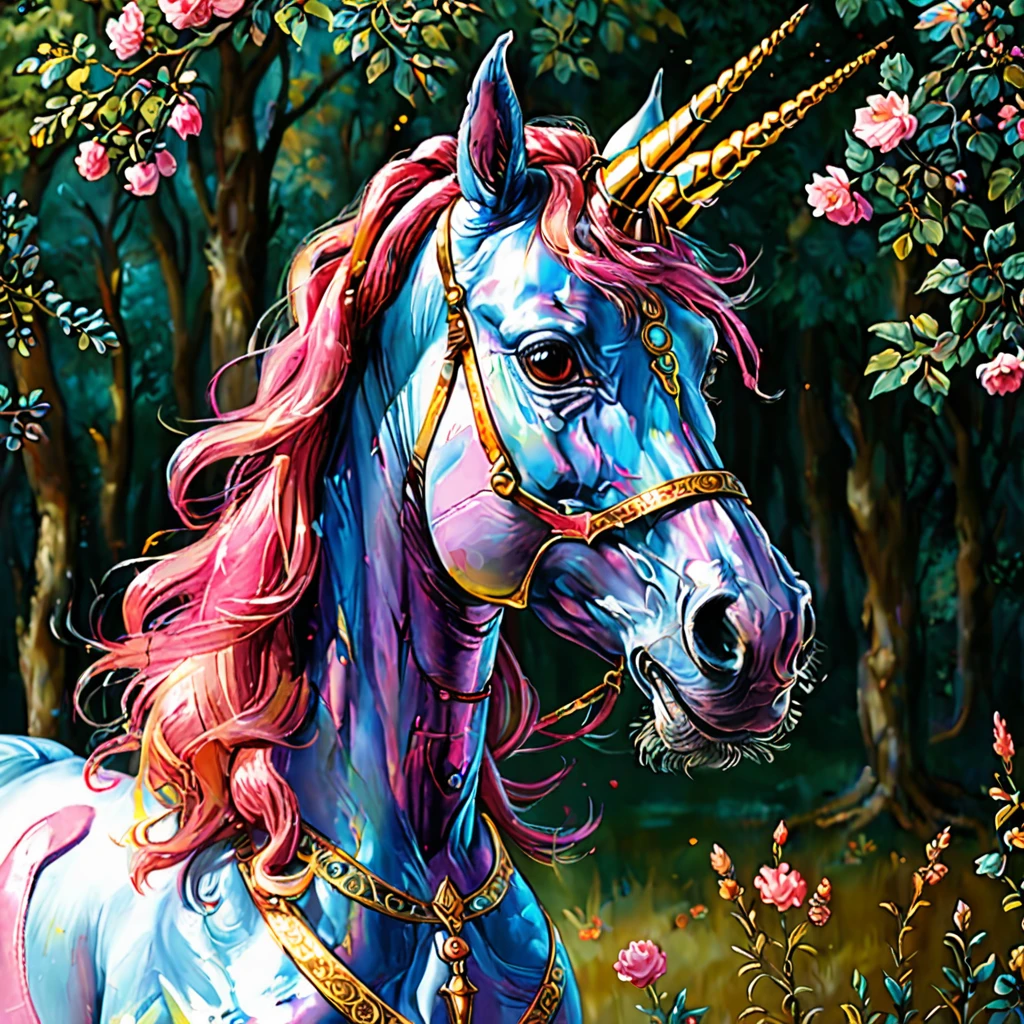 (best quality,4k,8k,highres,masterpiece:1.2),ultra-detailed,(realistic,photorealistic,photo-realistic:1.37),HDR,UHD,studio lighting,ultra-fine painting,sharp focus,physically-based rendering,extreme detail description,professional,vivid colors,bokeh, simplified illustration of a unicorn in the style of the Aberdeen Bestiary, graceful body, long flowing mane, single spiraled horn on forehead, peaceful setting, meadow or forest clearing