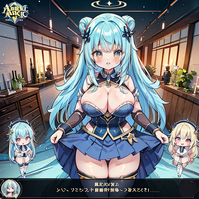 anime characters，（（《organization》）），Taking a group photo，《Azur route》Role in、《Ark of Tomorrow》Characters in(Huge breasts, Breast protrusion, edema), Radiant skin, Skin dentsThere are a bunch of screenshots of the characters，Characters side by side，Character Portraits，Baroque，Character selection screen，8k character details，In-game graphics，full character，Gothic antique theme，Highly detailed characters，ability image，entire character！Characters side by side， Computer games with user interface，Game character head design adjustment ID card selection game professional warrior mage priest archer ranger knight shield warrior hunter summoner beast trainer priest nurse dancer herbalist shaman druid chef ninja，anime characters，organization，Taking a group photo，《Azur route》Role in、《Ark of Tomorrow》Characters in、《Azur route》Video games、Anime cover、loli，organization，4k comic wallpaper，Detailed key animation art，anime girl，Epic light novel art cover 
 ， blue hair、White skirt、Anime girl with yellow eyes，Perfect android girl，live2d virtual youtuber model，ahegao，Girl front style，hololive，Anime robot mixed with organic anime robot！anime girl，Anime cover(Huge breasts, Breast protrusion, edema), Radiant skin, Skin dents