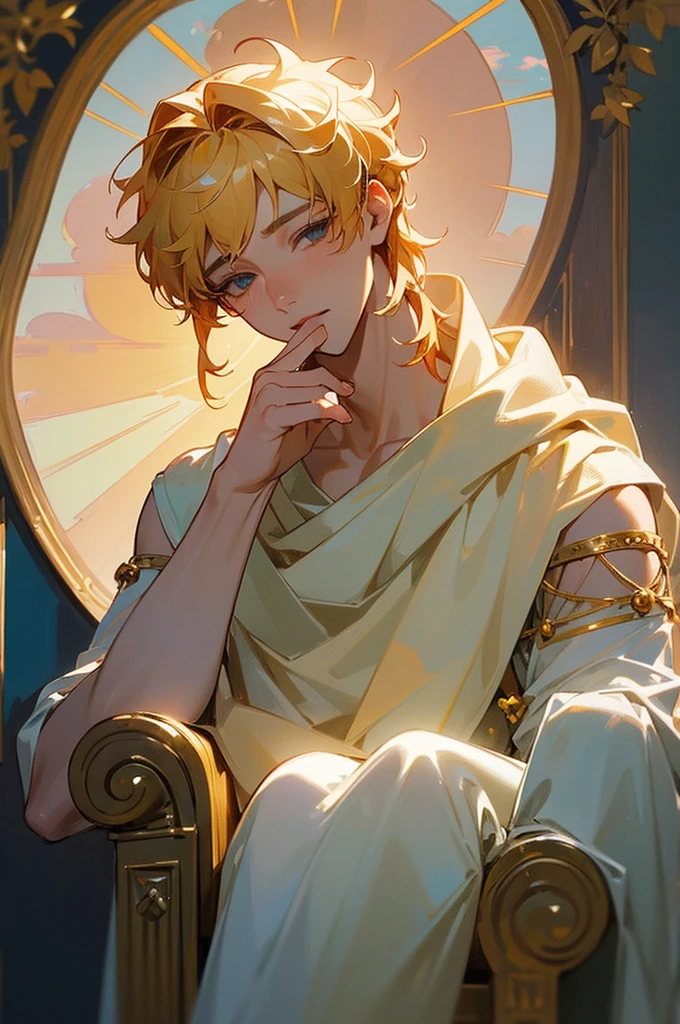 ((best quality)), ((masterpiece)), (detailed), roman god inspired by the sun, ethereal and beautiful prince of the sun