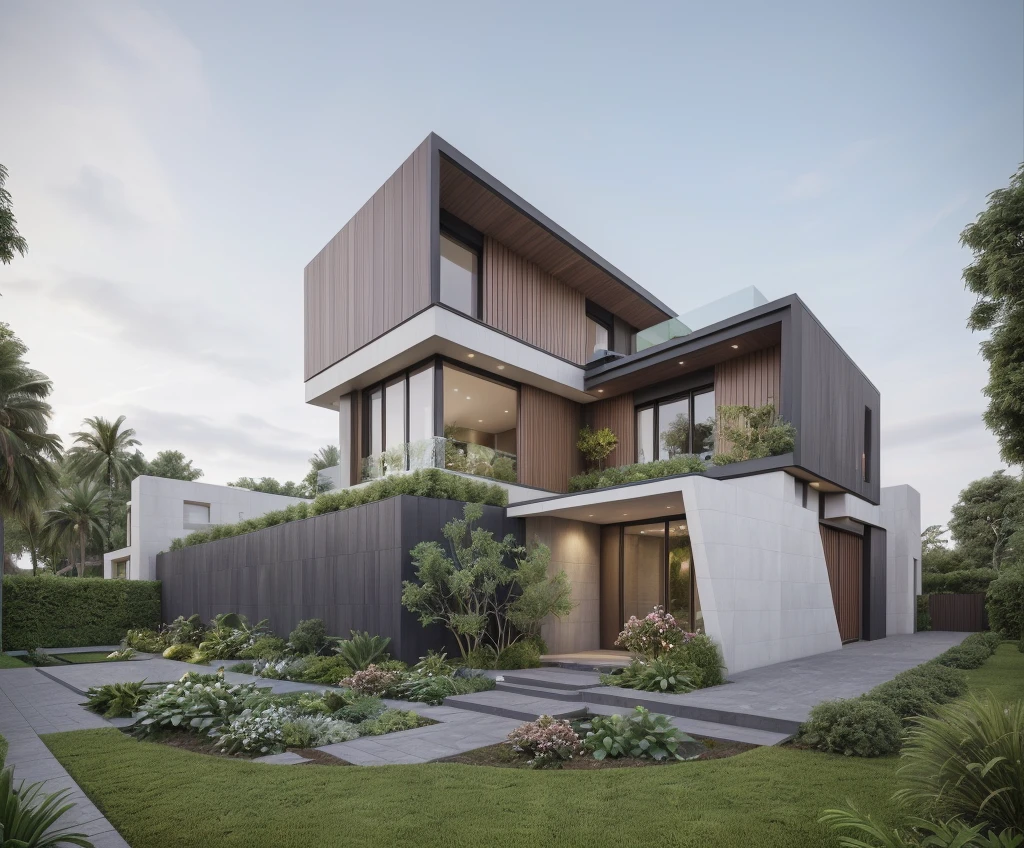 ((best quality)), ((masterpiece)), (detailed), perfect face, ((Masterpiece)), (best quality), (ultras Realistic), 8k, Raw photo, a rendering of a modern house with vietnamese roof anh brick yard , realistic garden, contemporary house, exterior design, wide establishing shot, modern house, in style of simplified realism, concept house, realistic building, front elevation view, wide angle exterior 2022, inter dimensional villa, building facing, sharp focus ilustration hq, modern style, realistic establishing shot, concept house, wide angle exterior 2022, precise architectural rendering, inter dimensional villa, award-winning render, front-view, mid-view, detailed rendering, architectural render, architecture render, modern house, architectural visualization, realistic architecture, insanely detailed rendering, exterior , trees landscape, sky wood paneled ceiling, a rendering of a modern house with a garden, precise architectural rendering, high quality rendering, award-winning render, professional render, beautiful 3 d rendering, beautiful rendering, architectural rendering, a photorealistic rendering, luxcore render, stunning render, an award winning digital render, beautiful rendered, high-quality render, architectural 3 d render, artistic render, a view of a garden with lots of flowers and plants, in a cottagecore flower garden, cottagecore flower garden, lush flowery outdoors, garden with flowers, flower garden summer morning, lots of plants and flowers, lush garden surroundings, lush chic garden, with a french garden, lush plants and flowers, home and garden, garden at home, homes and gardens, permaculture, with a garden, sustainable architecture, gardening, green house, homes and garden magazine, beautiful house on a forest path, vegetal architecture, a rendering of a modern house with a small balcony and a bancony , precise architectural rendering, modern house, contemporary house, concept house, street,