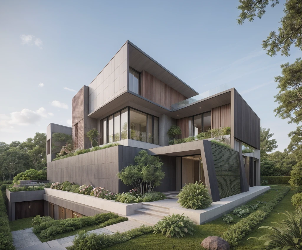 ((best quality)), ((masterpiece)), (detailed), perfect face, ((Masterpiece)), (best quality), (ultras Realistic), 8k, Raw photo, a rendering of a modern house with vietnamese roof anh brick yard , realistic garden, contemporary house, exterior design, wide establishing shot, modern house, in style of simplified realism, concept house, realistic building, front elevation view, wide angle exterior 2022, inter dimensional villa, building facing, sharp focus ilustration hq, modern style, realistic establishing shot, concept house, wide angle exterior 2022, precise architectural rendering, inter dimensional villa, award-winning render, front-view, mid-view, detailed rendering, architectural render, architecture render, modern house, architectural visualization, realistic architecture, insanely detailed rendering, exterior , trees landscape, sky wood paneled ceiling, a rendering of a modern house with a garden, precise architectural rendering, high quality rendering, award-winning render, professional render, beautiful 3 d rendering, beautiful rendering, architectural rendering, a photorealistic rendering, luxcore render, stunning render, an award winning digital render, beautiful rendered, high-quality render, architectural 3 d render, artistic render, a view of a garden with lots of flowers and plants, in a cottagecore flower garden, cottagecore flower garden, lush flowery outdoors, garden with flowers, flower garden summer morning, lots of plants and flowers, lush garden surroundings, lush chic garden, with a french garden, lush plants and flowers, home and garden, garden at home, homes and gardens, permaculture, with a garden, sustainable architecture, gardening, green house, homes and garden magazine, beautiful house on a forest path, vegetal architecture, a rendering of a modern house with a small balcony and a bancony , precise architectural rendering, modern house, contemporary house, concept house, street,