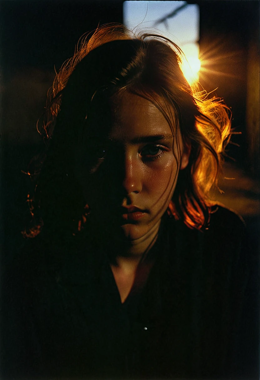 bill henson(Bill Henson)Portrait of 1girl,depressed,tear,streaming tear,ruins,shadow,dramatic lighting,sunset,
modern,dark,expressionism,dystopia,industrial,