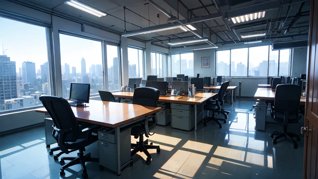 Office, floor-to-ceiling windows, no human beings, president's office