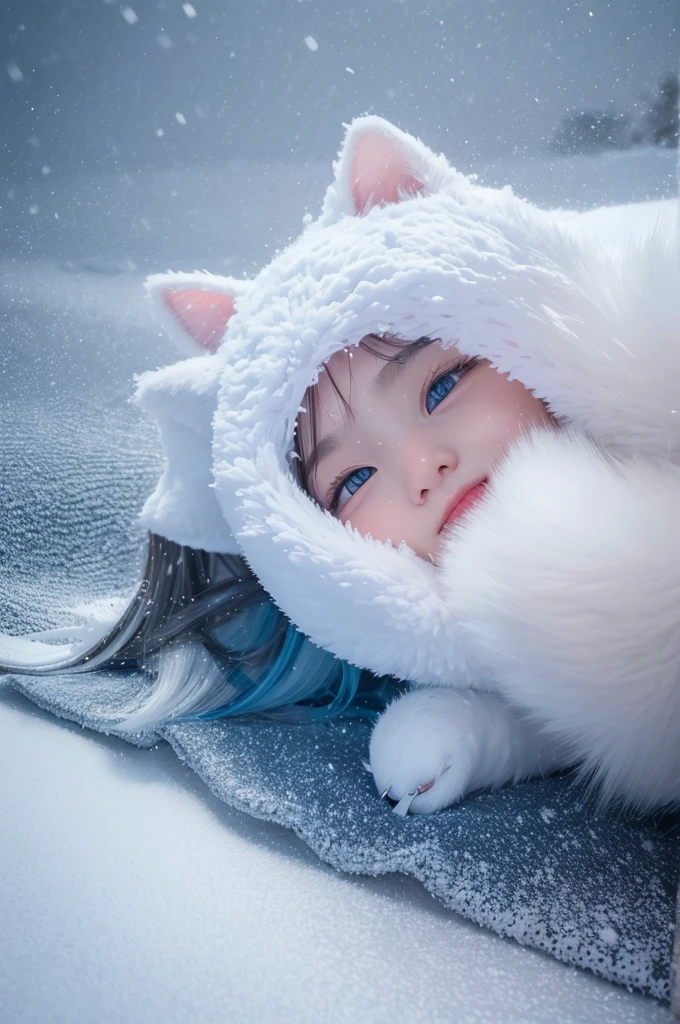 (best quality,4k,8k,highres,masterpiece:1.2),ultra-detailed,realistic,adorable,fluffy,frosted,playful kitty in a snowy landscape. icy surroundings,delicate snowflakes,dainty footprints,happy expression,tiny pink nose,shimmering whiskers,sparkling blue eyes,soft white fur,curious stance,gentle snowfall,magical atmosphere,ethereal beauty,winter wonderland,joyful energy,winter sunlight,blissful innocence,subtle shades of blue,crisp air,freshly fallen snow,crunchy texture,magic of the season,serene tranquility,elegance in simplicity,perfectly captured moment,endearing charm。