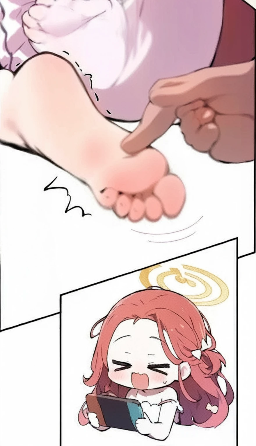 an extremely delicate and beautiful girls with her feet up,her feet sticking out,(laughing:1.4),(big mouth:1.1),open mouth,happy,((extremely delicate and beautiful feet)),(frown:1.3),crazy smile,blush,sweat,(hand),(her feet tickling with hand),Hands brushing girl's feet,((trembling)),(((masterpiece))), (((best quality))), (official art), ((extremely detailed CG unity 8k wallpaper)), (Best character details), ((ultra-detailed)), (illustration), (dynamic angle),
