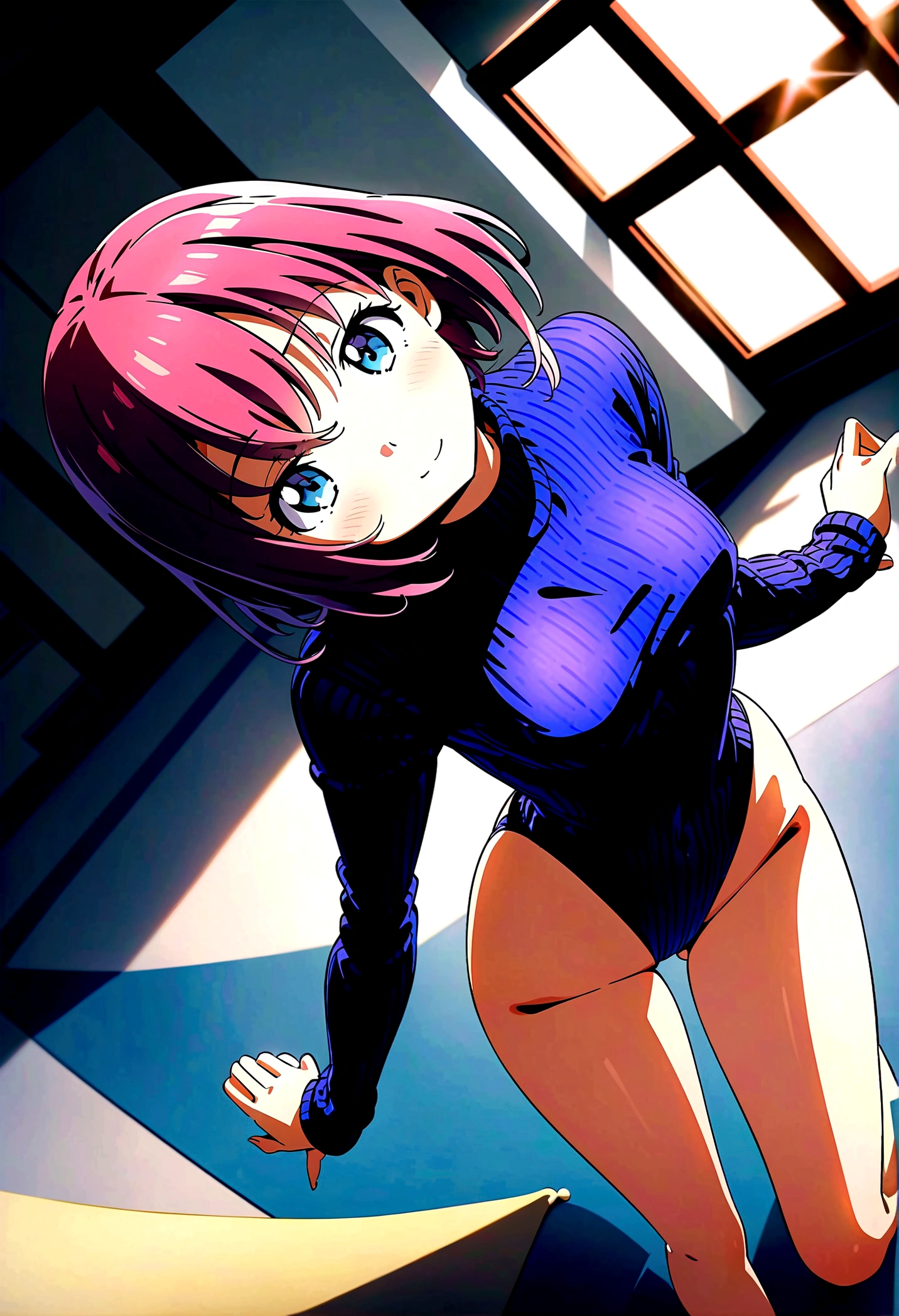 highquality illustration, masterpiece, very delicate and beautiful, attractive girl,(colorful leotard, heattech leotard,tight leotard,long_sleeve leotard,ribbed leotard,high_leg leotard,turtleneck leotard),gymnastics club,gymnastics athlete,bare legs,gymnasium background,beautiful eyes, light smile,(masterpiece, best quality:1.2), highres, extremely detailed CG unity 8k wallpaper, perfect lighting, Colourful, ultra-high res,4K,ultra-detailed, photography, 8K, HDR,