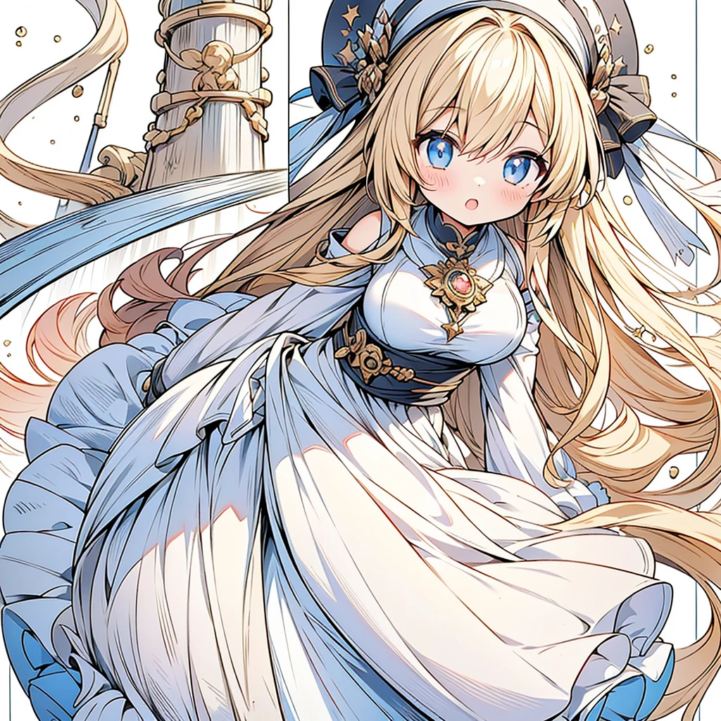 1girl、(((Best Quality、Masterpiece、Official Art、Anime Style、The best dynamic composition、超detailed)))、Shine Muscat personification,,Light soft color coat and hat,Super huge、detailed、whole body、