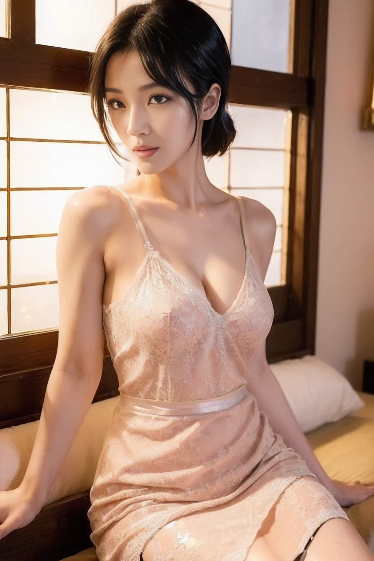 Beautiful and beautiful woman, Sexy, elegant, cute, fair-skinned Japanese 26-year-old housewife, (5'6 inches:1.0), (58Kg:1.5), ((Realistic young sensual gravure idol)) ((K-Pop Idols:1.2) Very beautiful wife,As beautiful as a celebrity, Idol Sculpture, Very well-formed face, Heart shaped face, Very beautiful face, Lively expressions, (Sensual sexual expression), Beautiful, medium-long, brown, shiny hair, Fine eyebrows, With soft white skin that shines in every detail、Detailed eyes, Very beautiful eyes, Clear Eyes, Mouth details, Detailed lips, Beautiful, shining lips, Glossy Lips, very well-shaped body (beautiful medium-sized breasts, Beautiful nipples), ((Highly detailed skin)), ((Very slim, sexy, slender and healthy body:1.5)), Very shapely shoulders, Very well-toned arms, very shapely breasts, Very shapely hips, Very shapely legs, Very shapely thighs, very well-shaped body legs, (Beautiful Hips, Beautiful medium ass、Beautiful legs), Seductive pose, (Fascinating hot look:1.5), ((View your viewers:1.3)), Realistic photos, 8K, Beautiful woman with long hair, Beautiful body, ((wearing sexy cyber punk black lingerie and black garter belts, cyber punk style:1.5)), sf, Slim Belly, Sexy belly, sf都市風景の前で, Future City, ((cyber punk:1.5)), Full Body Shot, A huge cyber network city. (Neon Light:1.2),Advertising billboards, Recessed LED lighting, Vision for the future, Great location,Offers city views, environment: Panoramic city views, ((Skyline), Pink lighting:1.5