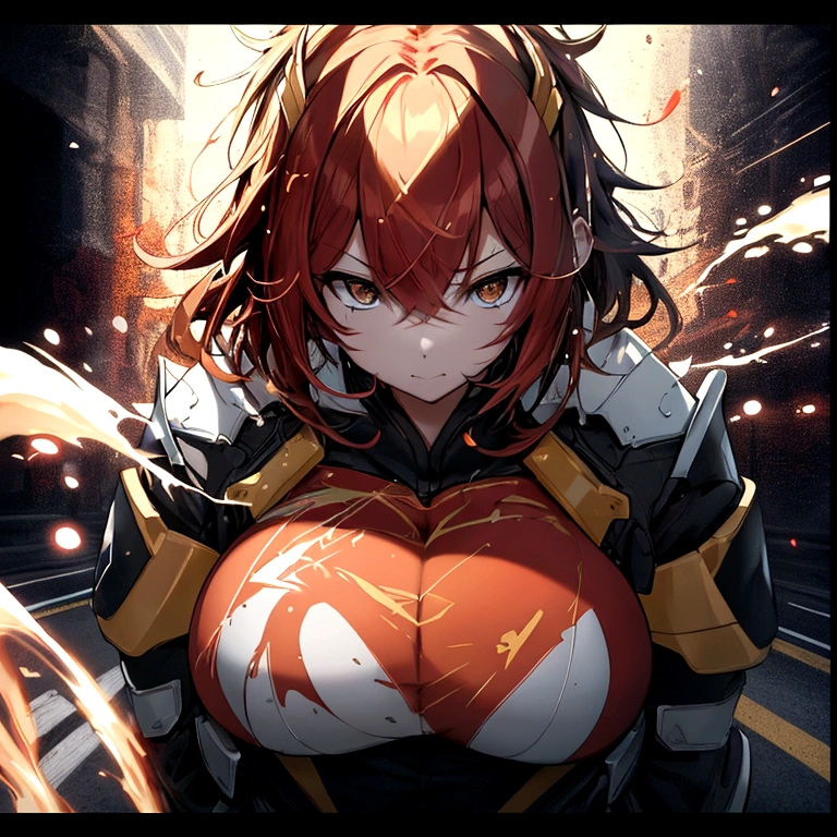 A bright light image with a red and gold border in the lower right corner looks like a road，Extend to the upper left corner，Strong color contrast，Large game CG scenes，Light painting rendering，Long shot，Splash Art