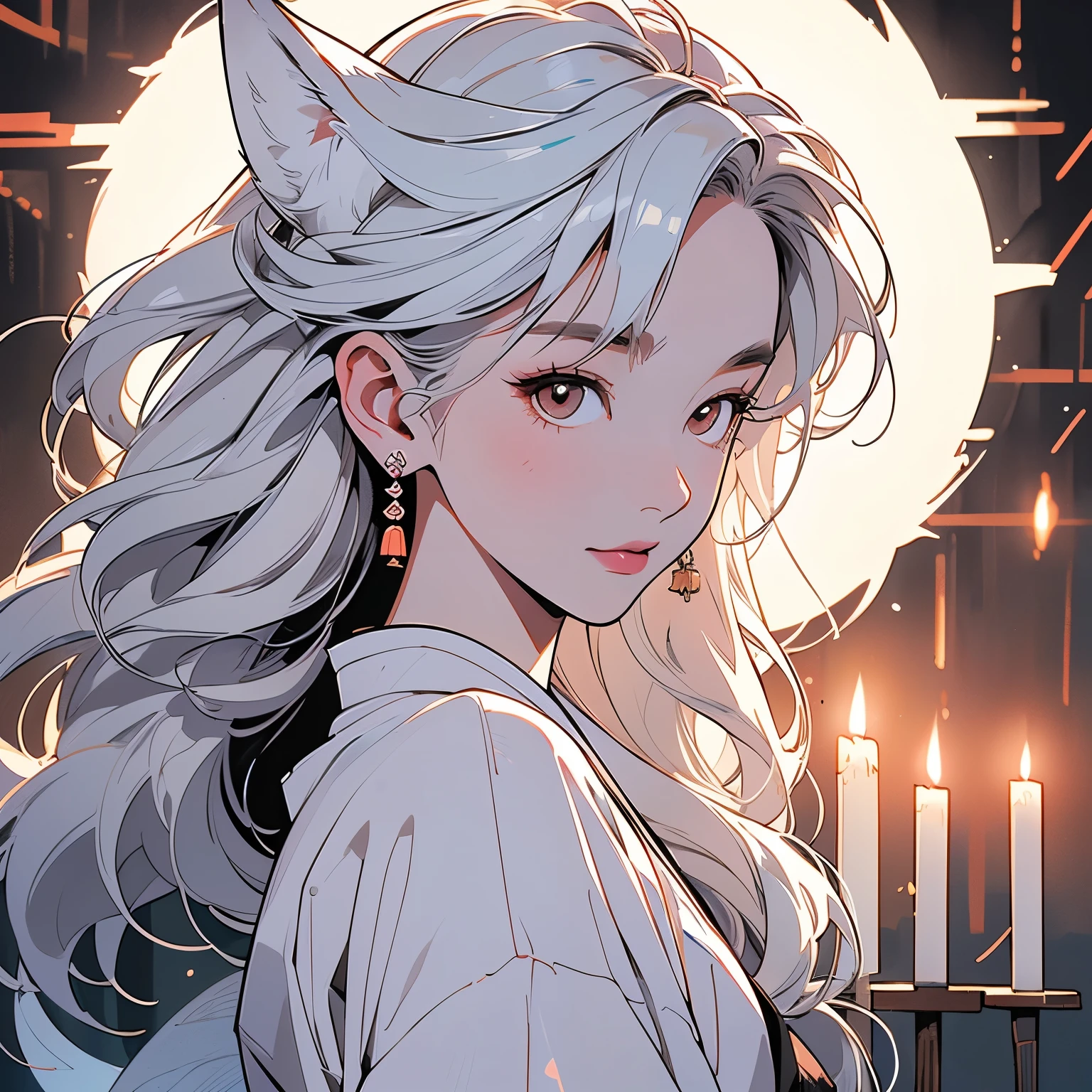 Kimono, perfect kimono, detailed kimono, top quality, ultra Detailed , torii gate, night view, forest, lake,(((ultra Detailed white fox))),(((with only one white fox))),(((perfect white fox))), only one woman, perfect face, Japan, lantern, pale lighting, mysterious, (((cowboy shot))), ultra detailed hair, sparkling eyes, suspicious face, ultra detailed Very fancy obi, wind is blowing, monster, Japanese style, candle, panorama, long shot, ultra detailed background,(((A beautiful woman with a scary atmosphere))),red eyes
