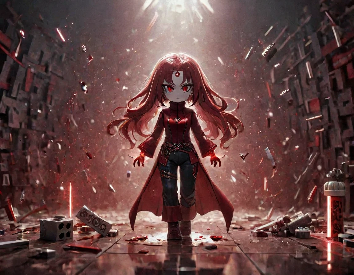 (((masterpiece))) , (((best quality))) , anime style, 2d, well-built charming 1girl, solo, lovely 1girl, ScarletWitch, bas-relief art, Digital Art, Light sparkles, Pixel Drawing, Chibi Anime, Ambrotype, behance, spotlight, Hideous Grouchy Palestinian Calligrapher (exquisite 1girl, solo:1.3) , she is dressed in a Disciplined deep red Ming Dynasty Turtleneck and wide-leg pants that was forged by Lego, It is Glittering and Abandoned, Colored hair, Kodak Ektar, made of Garment, Hackercore, Light caustics, sfumato, key visual, reflective light, chaos magic, she has Shaved sides hair, key visual, 