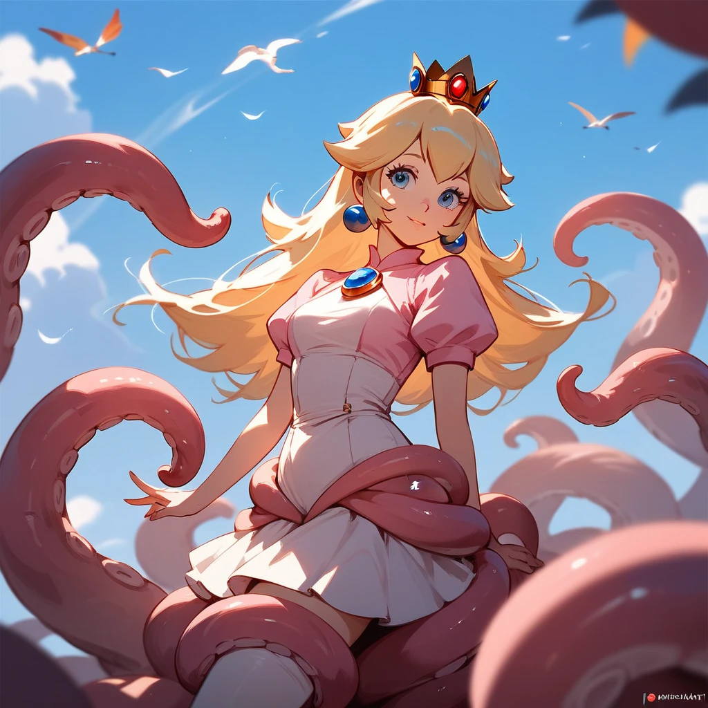 Artistic Arcanist in tentacle Princess Peach art style, (score_9,score_8_up,score_7_up,score_6_up,score_5_up,score_4_up)