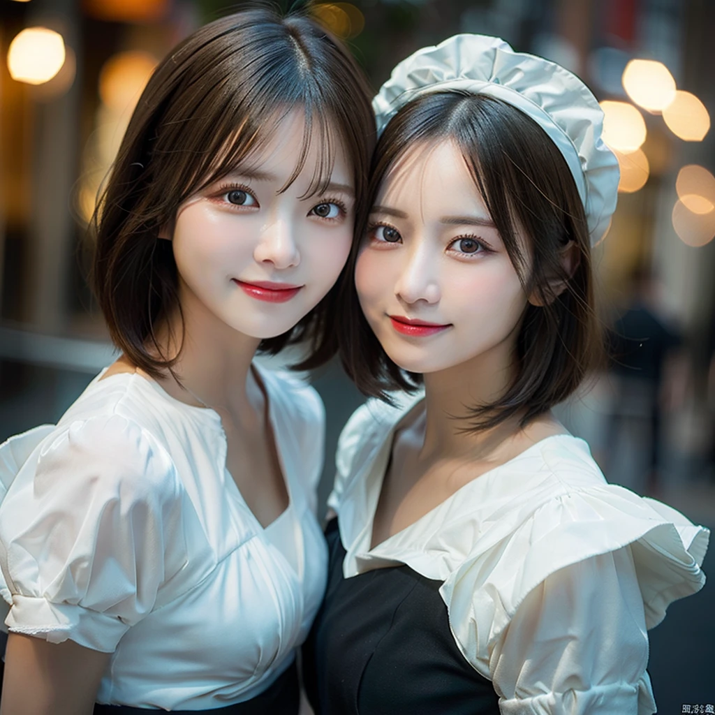 top-quality、8K Masterpiece、超A high resolution、(Photorealsitic:1.3)、Raw photo、1人、Short bob hair、glowy skin、maid clothes、((super realistic details))、portlate、globalillumination、octan render、in 8K、ultrasharp、Beautiful breghly intricate detail、Realistic light、CGSoation Trends、beautidful eyes、radiant eyes、Facing the camera、Spiteful smile