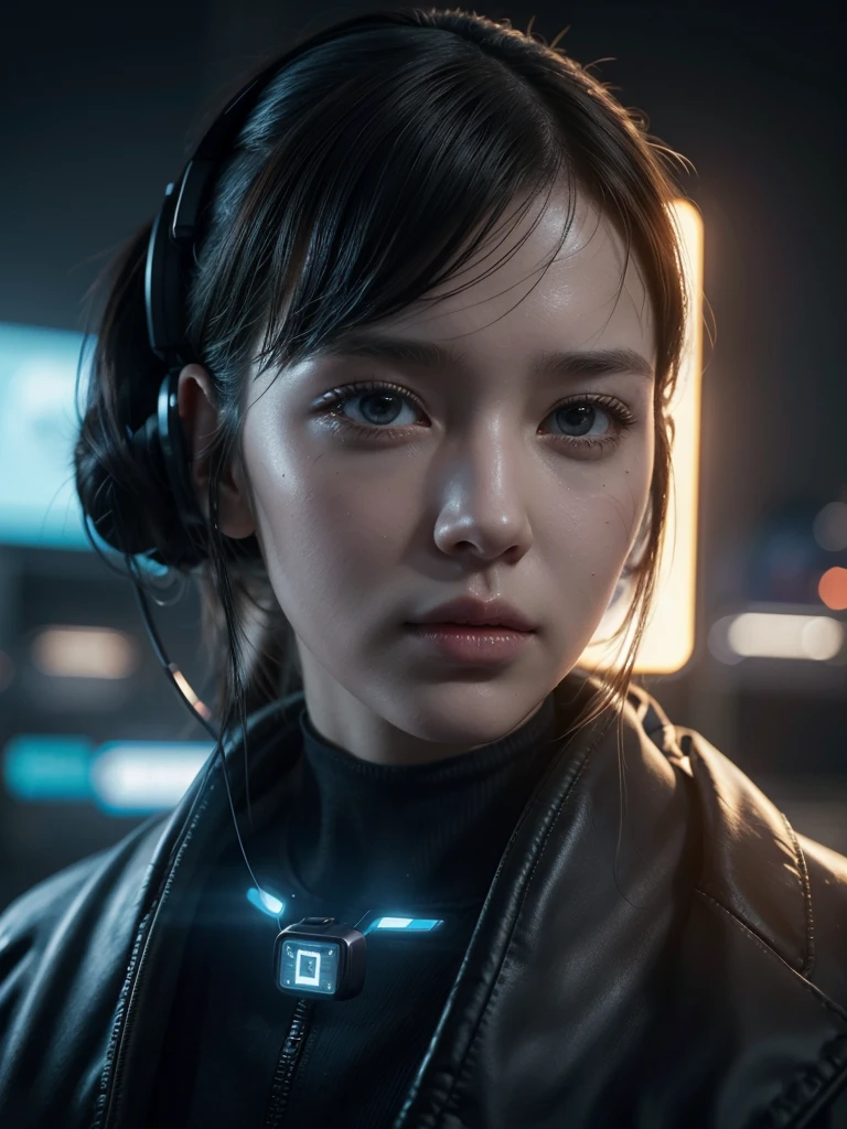 a close up of a person on a cell phone, cyberpunk art, inspired by Mike Winkelmann, trending on Artstation, digital art, instagram picture, connected to heart machines, portrait of a mech, with instagram filters