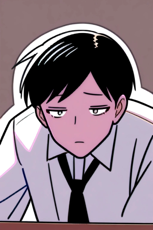 A introvert boy in class