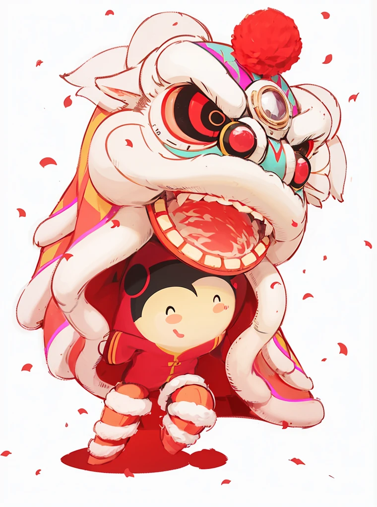 ultra high resolution, solo, blush blush, lion dance, Chinese lion, 1 lady,masterpiece, best quality, Extremely detailed CG unifies 8k wallpapers, Enlightenment, Super detailed, thick hair, White beard hair, big eyes, toucan, fangs, Turn to look at the audience, small butt, hydrangeas, metal clock, (Walking posture:1.3), crazy, Constructivism, Ray tracing, masterpiece, best quality, 8k ,extremely beautiful, avant-garde, cool, halo, wind, glowing eyes, Serious expression, dystopian city, futuristic, Detailed background, Award-winning, neon lights, Popular topics on art sites