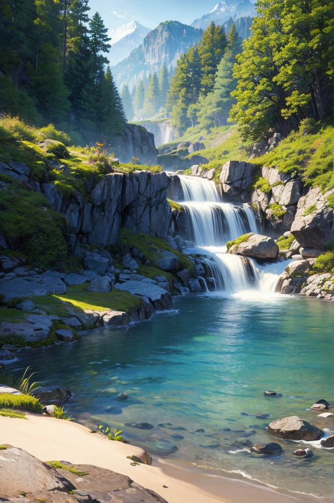 masterpiece, best quality, (Very detailed CG unified 8k wallpaper) (best quality), (Best illustration), (The best shades) nature&#39, blue sea,Delicate leaf petals of various colors falling in the sky ray traced, Super detailed
