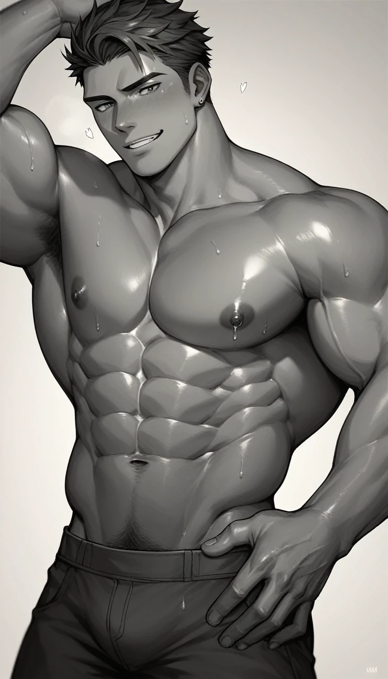 Best quality, masterpiece, intricate details, slime looks like muscular handsome man, gay, , best view, manga art style, perfect fingers, no watermark, no logo, no signature