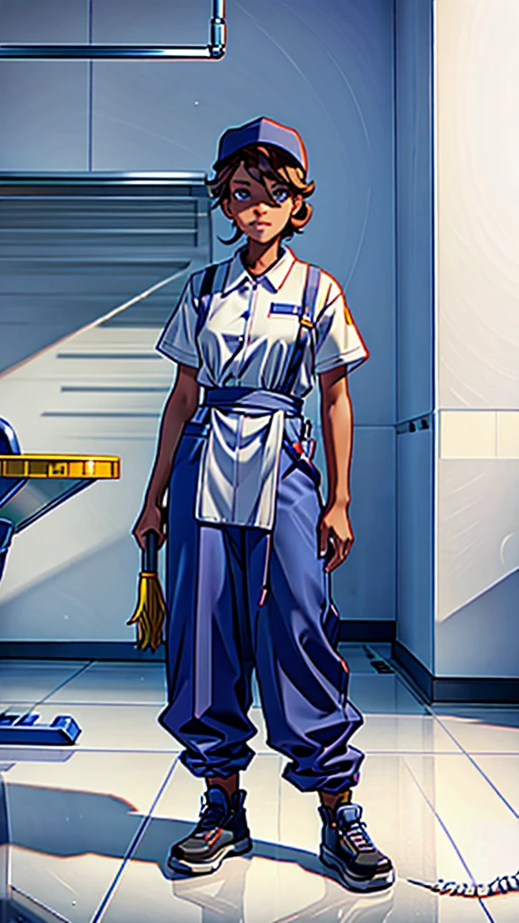 Janitor game character on white background