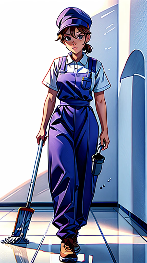 Janitor game character on white background