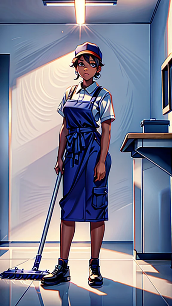 Janitor game character on white background