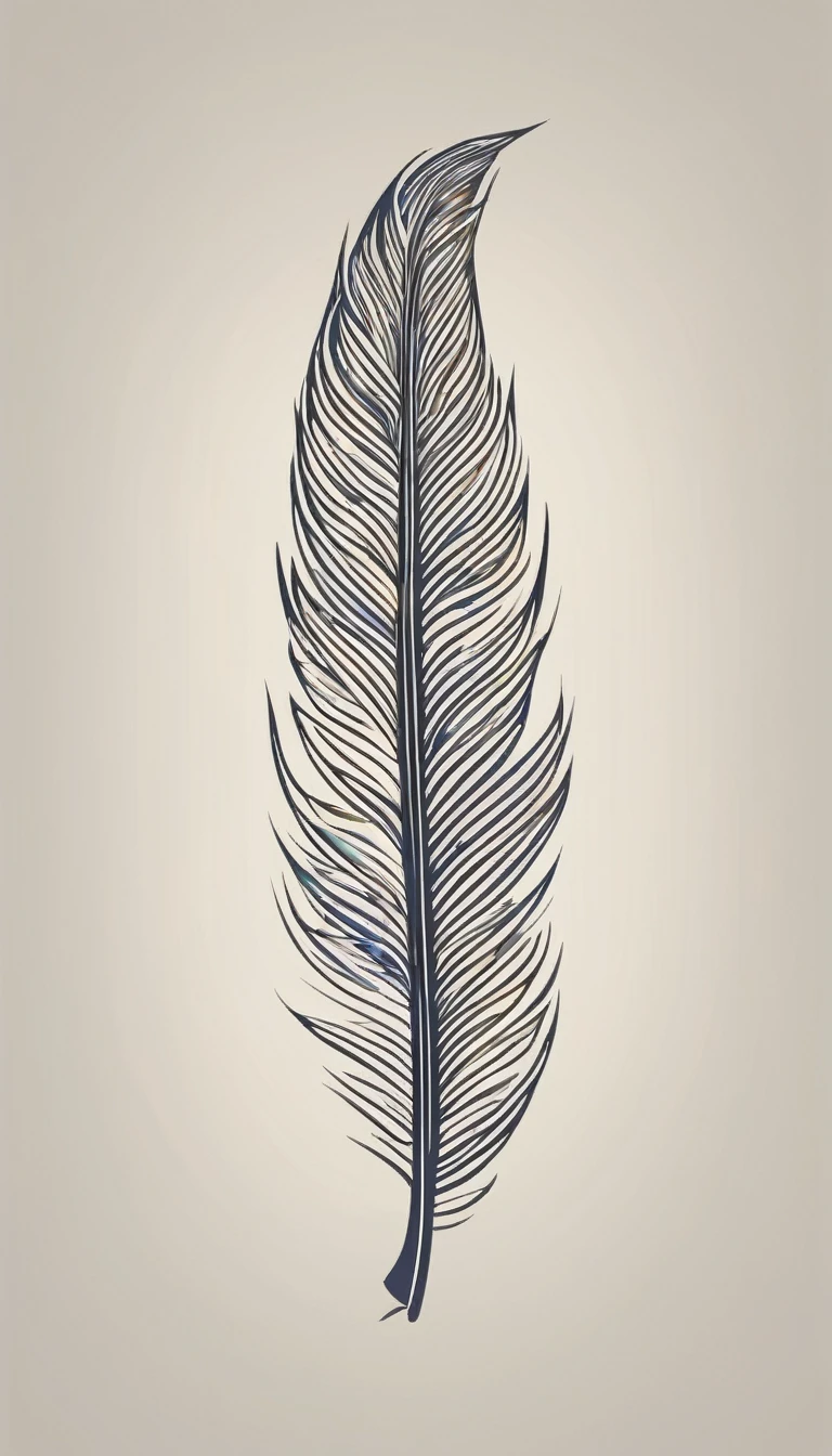 Design a minimalistic, futuristic logo that captures the magic of storytelling and the importance of memory, encapsulating a brand called 'Penamemoria'. The logo should be simple, memorable, timeless, and versatile, working well in both print and digital formats. Logo of a minimalistic feather symbolizing memories and storytelling