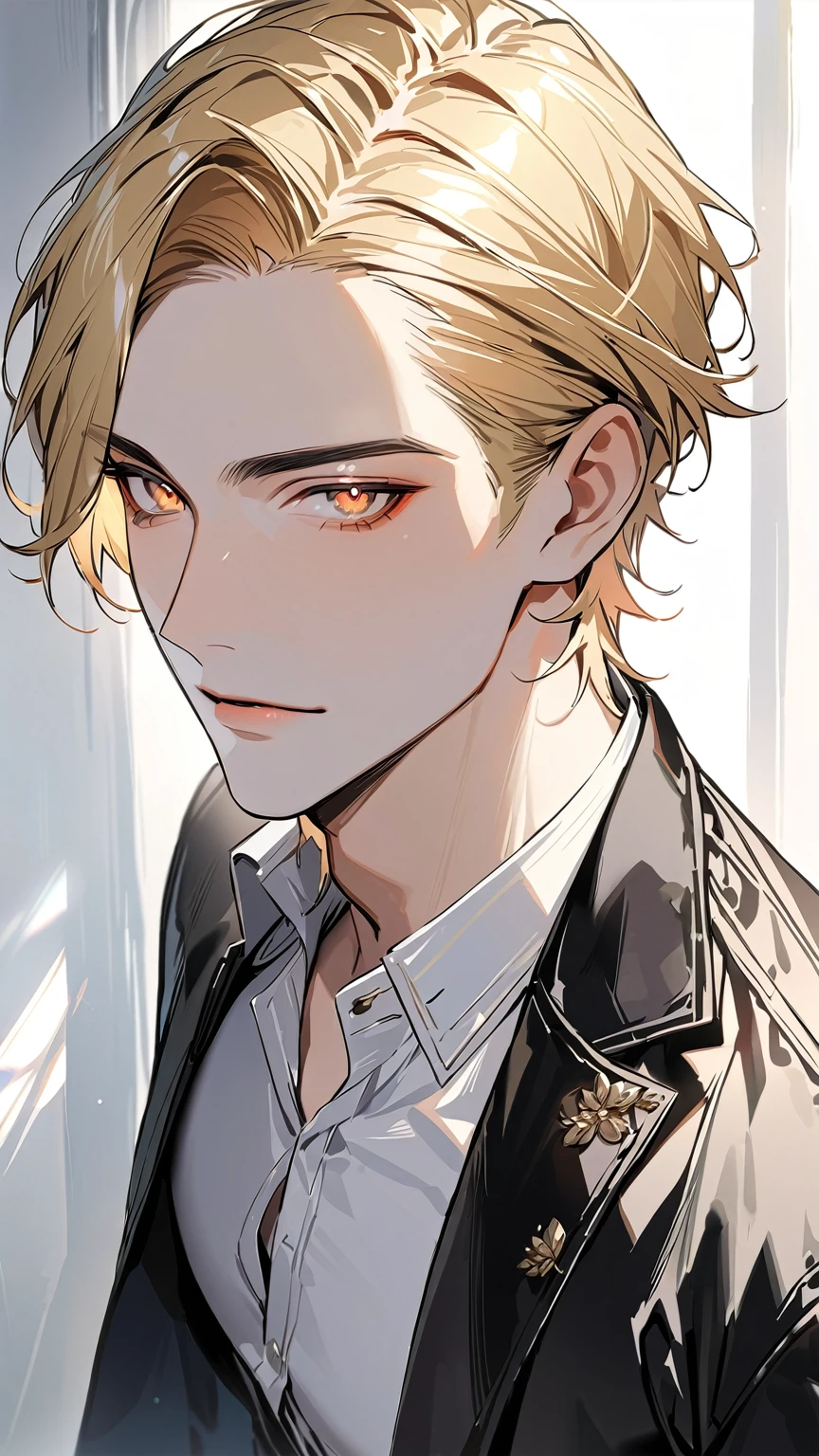 一个现代Handsome哥，25-year-old male，blond，Brown eyes，short hair，No bangs，Show forehead，Middle parted hair，young people，Dynamic Hair，Delicate face，Bright Eyes，Gem Eyes， Extremely detailed eyes， Handsome，Handsome，White skin，Single photo，thigh以上照，Handsome哥，Handsome face，masterpiece，HD，masterpiece，Sense of division，a beautiful man，Exquisite eyes，Carefully sculpted hair，Rich in details，Standinging in front of a white background，Handsome哥，juvenile，blond，short hair，Handsome face，Handsome，Handsome，超级Handsome哥，White skin，Fair skin，Handsome哥，Handsome face，Pretty Face，Cold expression，Reflective hair，Shiny hair，thigh以上照片，现代都市Handsome哥，Modern Clothing，Fashion，Casual jacket，trend，Handsome，upright，Standing，front，Moderate，Direct vision，Eye height，thigh