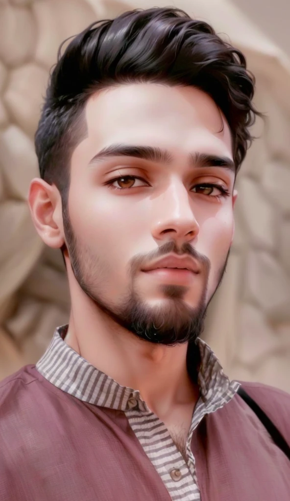 a close up of a man with a beard and a shirt, riyahd cassiem, portait photo profile picture, mohamed chahin, headshot profile picture, with accurate face, without beard,  profile picture, ismail, around 1 9 years old, high quality upload, very clear picture, front profile!!!!, ayan nag, khyzyl saleem, a picture