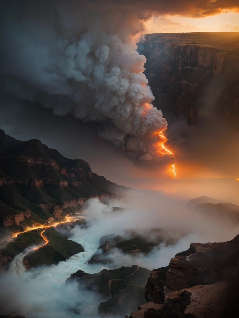 arafed tornado cloud in the sky over a valley with a river running through it, breathtaking scenery, overlooking a valley with trees, canyon background, canyons, american west scenery, breathtaking landscape, usa-sep 20, stunning scenery, canyon, top of a canyon, sweeping vista, stunning vista, overlooking a valley, incredibly beautiful, the planet is warm with canyons, a massive tornado approaching, thick swirling tornado, tornado of fire, an image of a tornado, tornado twister, fire tornado, tornado, photo of monstrous tornado, blazing fire tornadoes, thick swirling smoke tornado, as a tornado approaches, detailed swirling water tornado, huge storm