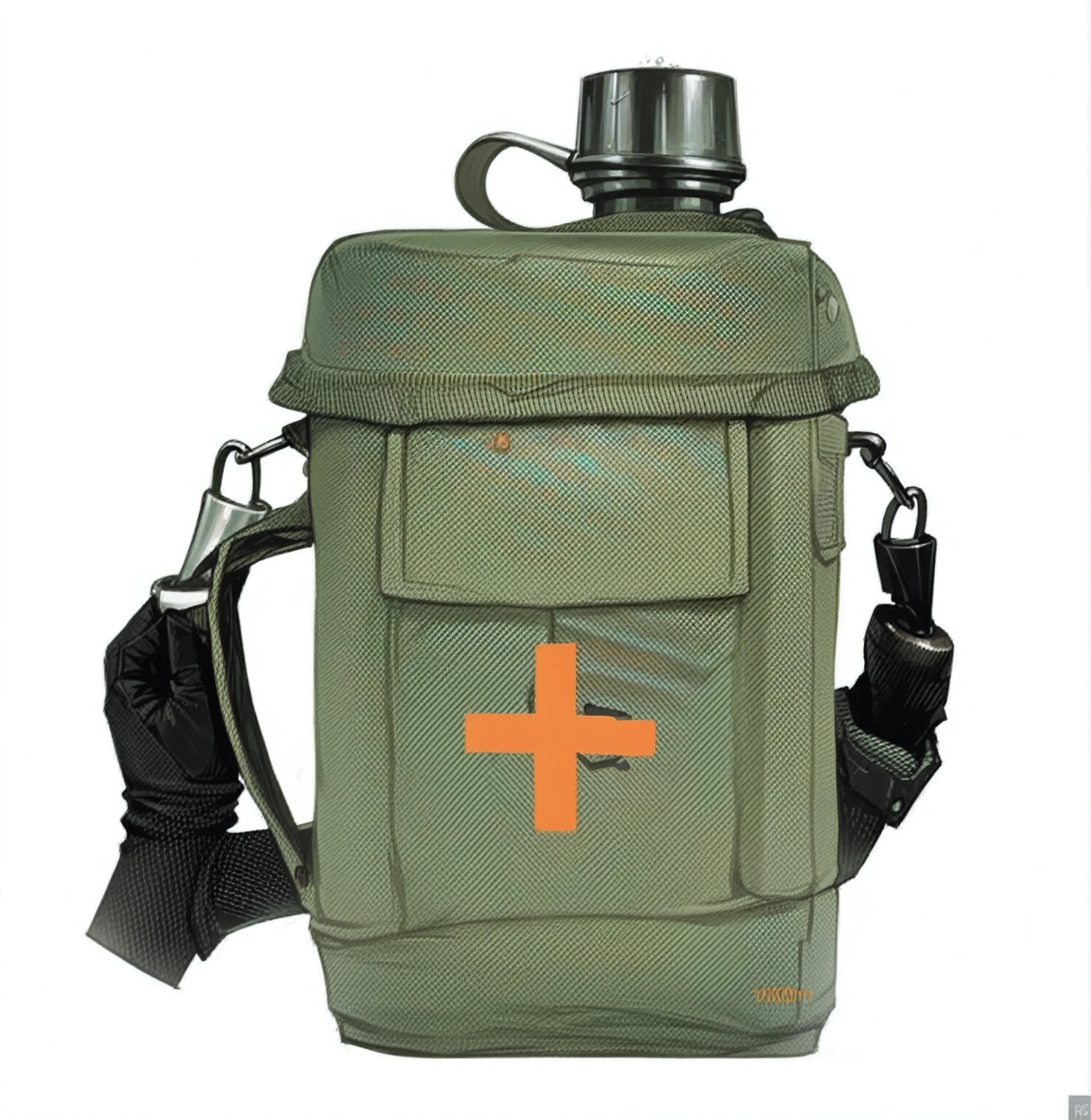 military flask, frontline style, borderlands style, artstation, concept art, hand paint texture,