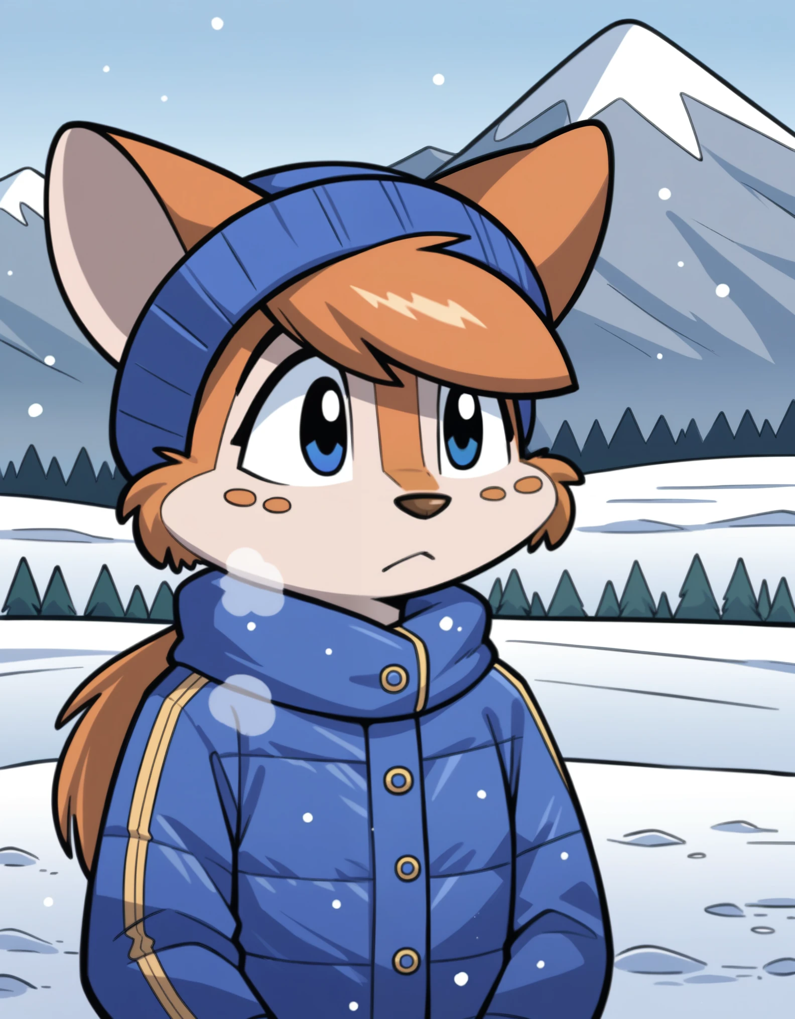 score_9, score_8_up, score_7_up, score_6_up,source_anime,
edna,1girl, furry female, furry, solo, animal ears,mountain,snow,cold,warm clothes,snow storm