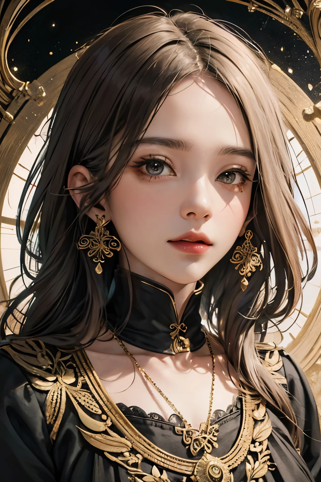 Super high quality, 8K, upper body, don't leak fingers, 1 girl, smile, solo, white and tender skin, ethnic minority clothing, no hat