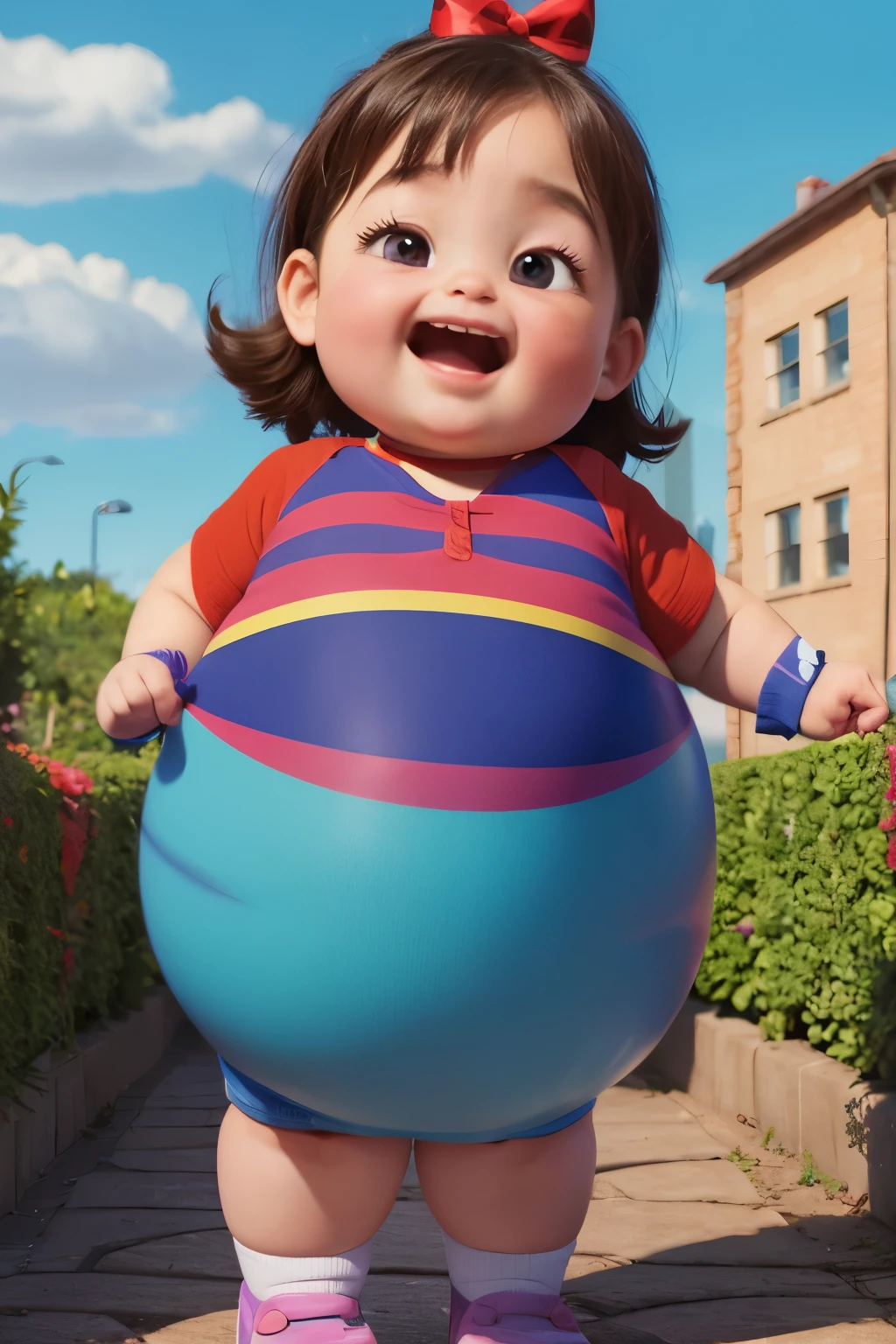 Fat obese gluttony 7 year old girl pixar animated 