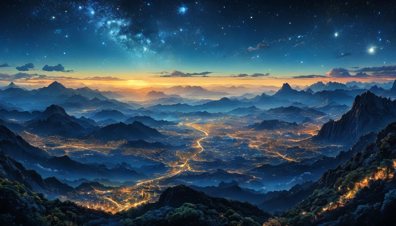 Stardust Dreamy Night by Al Williamson,  (Panorama , Art style - Art Deco、very beautiful:1.4), (Intricate details, masterpiece, Highest quality:1.4)
Terragen, Beautiful spectacular landscape, Spectacular views, Terragen, , View your viewers
