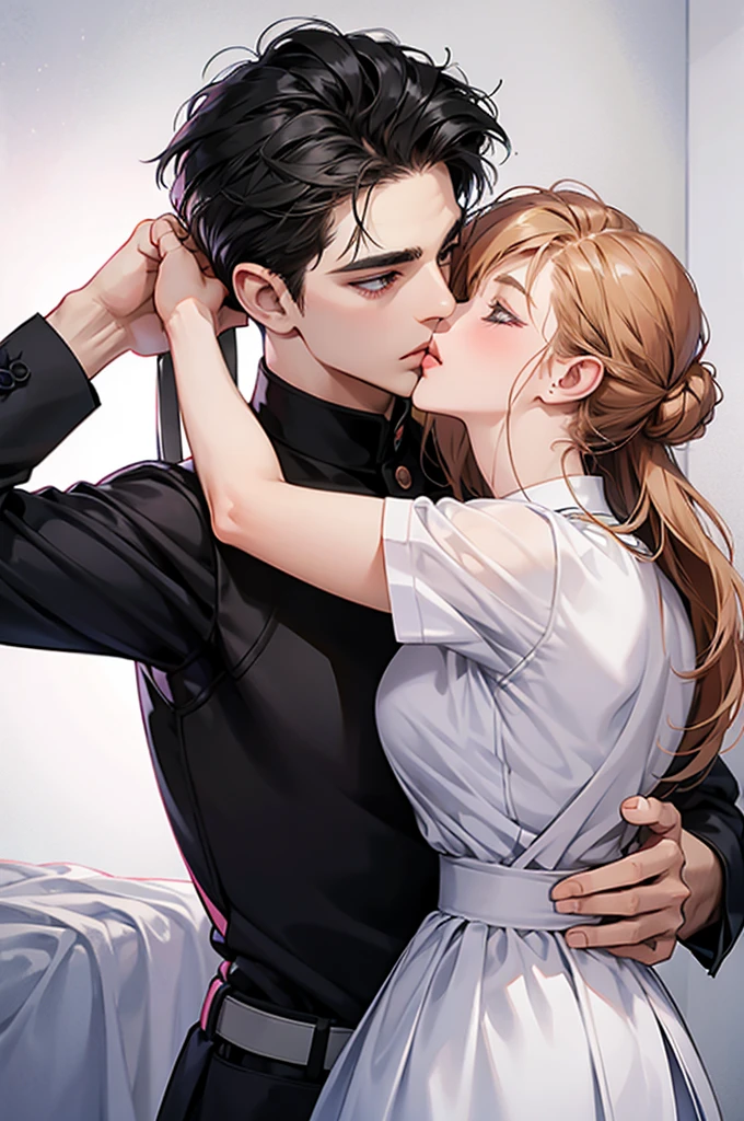 Female Nurse Kissing Male Soldier