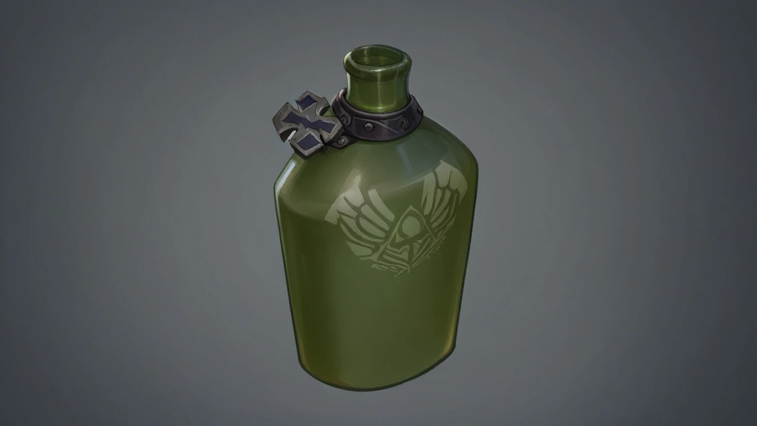 military flask, holy, holy cross, Holy water, frontline style, borderlands style, artstation, concept art, hand paint texture, 