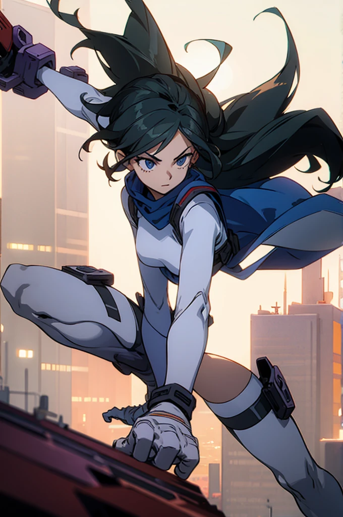 Female ,Hero, City background