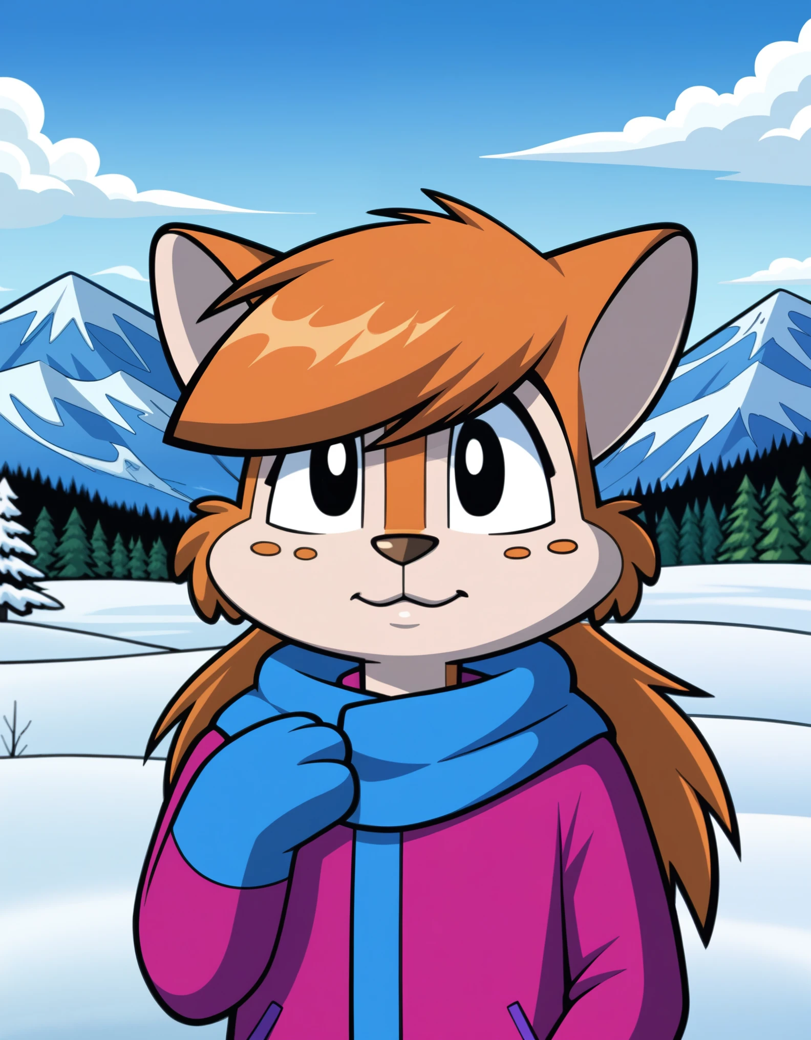 score_9, score_8_up, score_7_up, score_6_up,source_anime,
edna,1girl, furry female, furry, solo, animal ears,mountain,snow,cold,warm clothes,snow storm