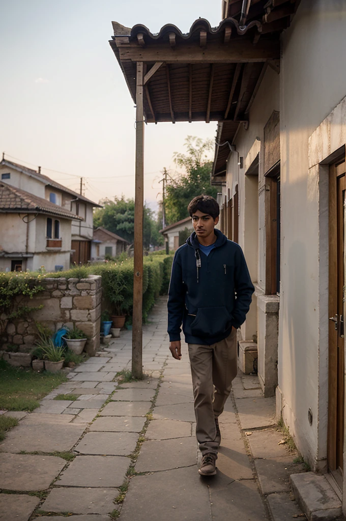 Morning atmosphere in a small village, where a young man named Rama, who lived with his grandfather since childhood, prepare to go to work in the city.