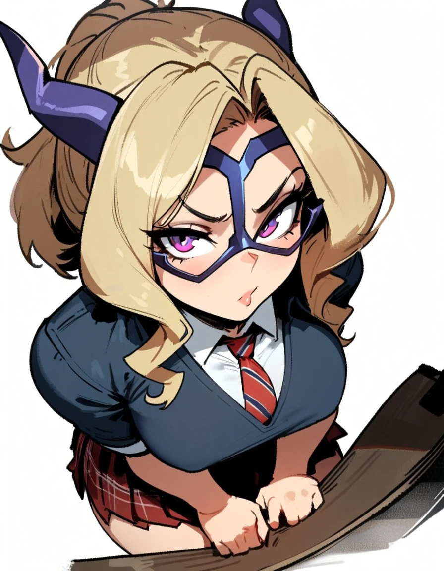 1girl, mount lady, boku no hero academia \\\\\ masterpiece, best quality, very aesthetic, absurdres, newest \\\\\\ sportive body,  \\\\\\  by dodok, nyantcha, cutesexyrobutts, by khyle ///// blonde, purple eyes,   , 24 years old,, wearing only apron, , naked, rating general, 
