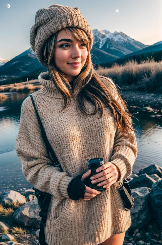 VeronicaCipher ((upper body selfie, happy)), masterpiece, best quality, ultra-detailed, solo, outdoors, (night), mountains, nature, (stars, moon) cheerful, happy, backpack, sleeping bag, camping stove, water bottle, mountain boots, gloves, sweater, hat, flashlight, forest, rocks, river, wood, smoke, shadows, contrast, clear sky, analog style (look at viewer:1.2) (skin texture) (film grain:1.3), (warm hue, warm tone) :1.2), close up, cinematic light, sidelighting, ultra high res, best shadow, RAW, upper body, , wearing pullover
kodak vision 3, con pantis. short corto. bragas pechos grandes grandes. pelo blaco
