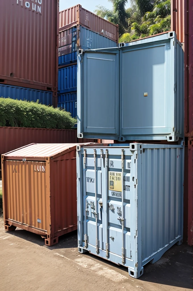 A container at hill area with full of money