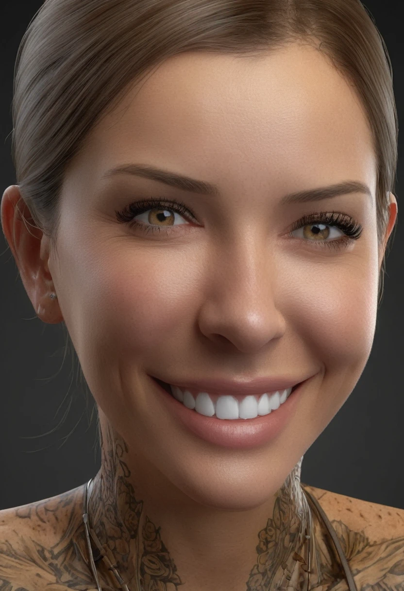 masterpiece, best quality, Laurence bedard, 1 female, solo anatomically correct, textured skin, she is smiling super detail, high details, high quality, award winning, best quality, highres, 16k, 8k