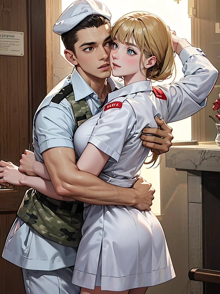 1boy, 1 girl, boy this Patient, girl sexy nurse, Patient hard fuck Hot sexy nurse in the ambulance, Doggystyle front side