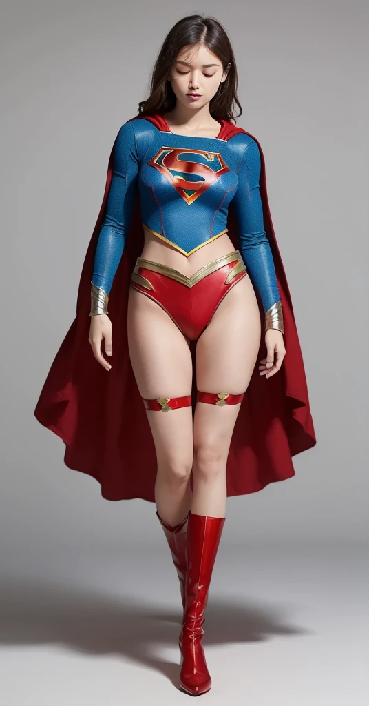(((Make the most of the original image)))、(((Supergirl Costume)))、(((Banzai)))、(((and draw the full body)))、(((Hang upside down)))、(((Eyes closed)))、(((Green liquid flowing from the crotch)))、(((lustrous dark hair)))、(((Suffering)))、(((The cloak is red)))、(((Wearing stockings)))、(((The costume is torn into shreds)))、((Top image quality、8K))、((top-quality、8K、masterpiece:1.3))、Crisp focus:1.2、Beautiful woman with perfect body shape:1.4、Slender Abs:1.2、((layers-Cut))、a wet body:1.5、Highly detailed facial and skin texture、